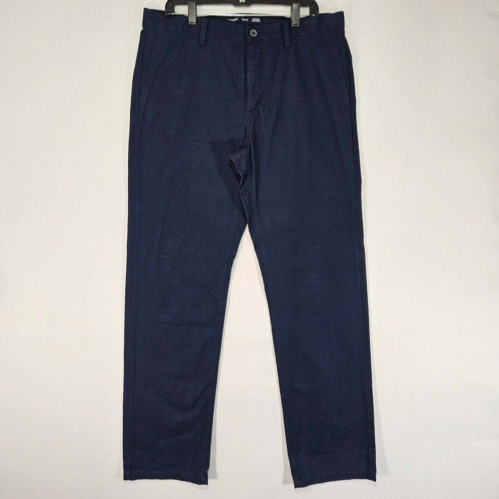 Old Navy Men's Chino Pants Navy Blue Loose Fit Soft Washed 36x36 NEW W/O Tag